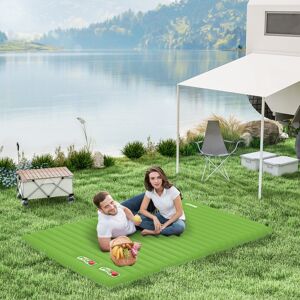 Outsunny Portable Inflatable Camping Bed with Double Mattress Green Outsunny Portable Inflatable Camping Bed with Double Mattress Green