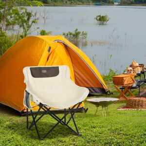Outsunny Folding Camping Chair with Carrying Bag and Storage Pocket, White Outsunny Folding Camping Chair with Carrying Bag and Storage Pocket, White