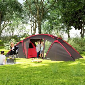 Outsunny 4-6 Man Family Camping Tent w/ 2 Bedrooms, a Living Room, Grey Outsunny 4-6 Man Family Camping Tent w/ 2 Bedrooms, a Living Room, Grey