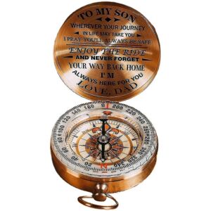 Unbranded (As show, One size) Dad To Son Enjoy The Ride Compass Copper Compass Christmas G Unbranded (As show, One size) Dad To Son Enjoy The Ride Compass Copper Compass Christmas G