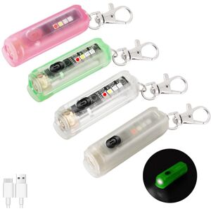 GreenZech (Transparent) LED Keychain Flashlight With RGB Color Light & Clip Strong Light T GreenZech (Transparent) LED Keychain Flashlight With RGB Color Light & Clip Strong Light T