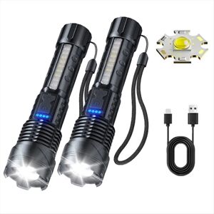 sin marca 2pcs Ultra Bright LED Flashlight USB-C Rechargeable High Power Torch sin marca 2pcs Ultra Bright LED Flashlight USB-C Rechargeable High Power Torch