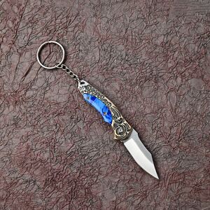 Unbranded Mini Folding Pocket Knife with Stainless Steel Blade, Brass Handle, Blue Unbranded Mini Folding Pocket Knife with Stainless Steel Blade, Brass Handle, Blue