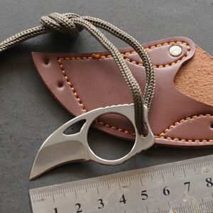 Unbranded Outdoor Portable Pocket Knife with Claw Finger Tool Carabiner & Leather Sheath Unbranded Outdoor Portable Pocket Knife with Claw Finger Tool Carabiner & Leather Sheath
