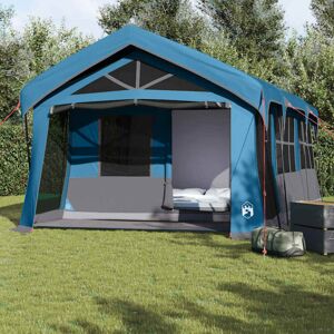 vidaXL Family Tent Blue and Grey 620 x 322 x 240 cm Polyester vidaXL Family Tent Blue and Grey 620 x 322 x 240 cm Polyester