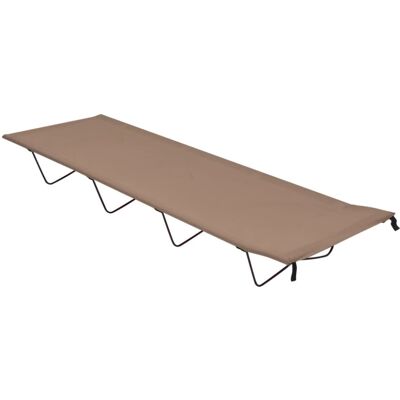 vidaXL Camping Bed 180x60x19 cm Oxford Fabric and Steel Taupe - Camping Bed vidaXL Camping Bed 180x60x19 cm Oxford Fabric and Steel Taupe - Camping Bed