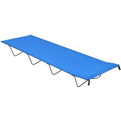 vidaXL Camping Bed 180x60x19 cm Oxford Fabric Steel Blue - Camping Bed vidaXL Camping Bed 180x60x19 cm Oxford Fabric Steel Blue - Camping Bed