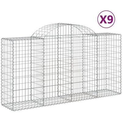 vidaXL Arched Gabion Basket - 9 pcs, 200x50x100/120 cm vidaXL Arched Gabion Basket - 9 pcs, 200x50x100/120 cm