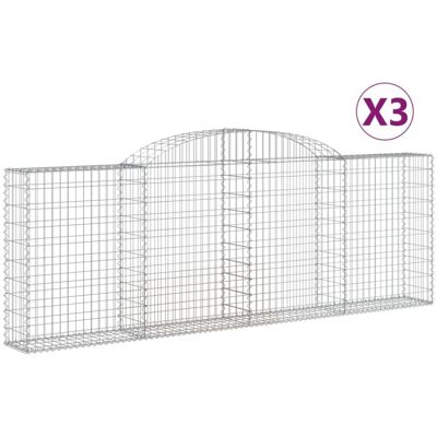 vidaXL Arched Gabion Basket - Galvanised Iron Garden Barrier vidaXL Arched Gabion Basket - Galvanised Iron Garden Barrier