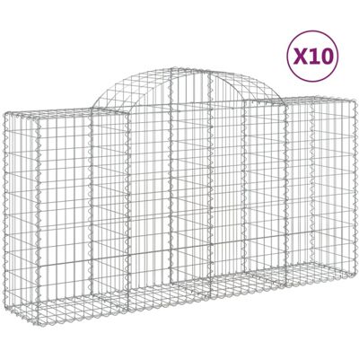 vidaXL Arched Gabion Basket - 10 pcs, 200x50x100/120 cm, Galvanised Iron vidaXL Arched Gabion Basket - 10 pcs, 200x50x100/120 cm, Galvanised Iron