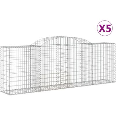 vidaXL Arched Gabion Basket 5 pcs - Garden Decorative Barrier vidaXL Arched Gabion Basket 5 pcs - Garden Decorative Barrier