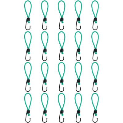 vidaXL Bungee Cords with Hooks - Elastic Bungee Straps - 20pcs vidaXL Bungee Cords with Hooks - Elastic Bungee Straps - 20pcs
