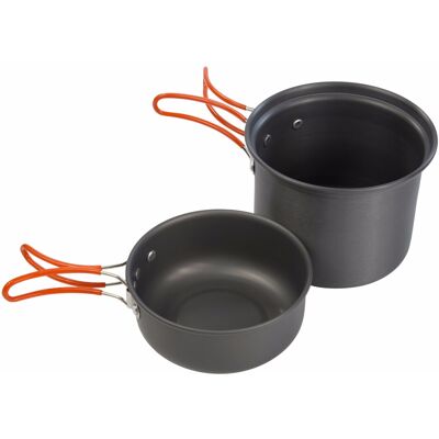 Regatta Great Outdoors Backpacking Cookware Set - Lightweight Aluminum, Universal Size, Foldable Handles Regatta Great Outdoors Backpacking Cookware Set - Lightweight Aluminum, Universal Size, Foldable Handles
