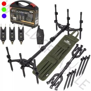 NGT 3 Rod Pod and Wireless Alarm Set Receiver Carp Fishing TRI-POD Carry Case NGT 3 Rod Pod and Wireless Alarm Set Receiver Carp Fishing TRI-POD Carry Case