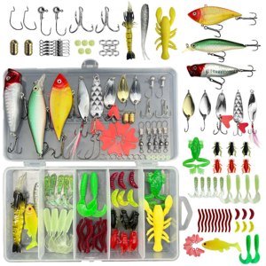 Unbranded 78-Piece Fishing Lures Kit for Freshwater Bait Tackle Kit for Bass Trout Salmon Unbranded 78-Piece Fishing Lures Kit for Freshwater Bait Tackle Kit for Bass Trout Salmon