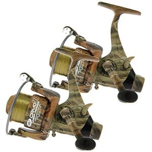 NGT 2 x Camo40 Carp Runner 3BB Fishing Reel with 12lb Line + Spare Spool NGT 2 x Camo40 Carp Runner 3BB Fishing Reel with 12lb Line + Spare Spool