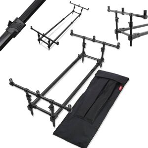 NGT Fishing Rod Pod ? Adjustable 3-Rod Aluminium Stand, Matt Black, Lightweight with NGT Fishing Rod Pod ? Adjustable 3-Rod Aluminium Stand, Matt Black, Lightweight with