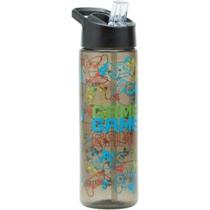 Smash Gamer Water Bottle with Straw 700ml, Black, Balck Smash Gamer Water Bottle with Straw 700ml, Black, Balck