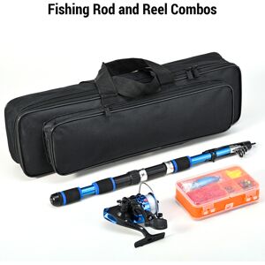 Unbranded Telescopic Fishing Rod & Reel Combo Kit with Accessories, 173cm Blue Unbranded Telescopic Fishing Rod & Reel Combo Kit with Accessories, 173cm Blue