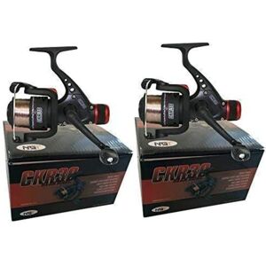 NGT 2 x CKR30 Black Fishing Reels Loaded with 6LB Line For Coarse Match Lake River NGT 2 x CKR30 Black Fishing Reels Loaded with 6LB Line For Coarse Match Lake River