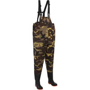 vidaXL Chest Waders with Boots PVC Coated Polyester Size 38 Camouflage vidaXL Chest Waders with Boots PVC Coated Polyester Size 38 Camouflage