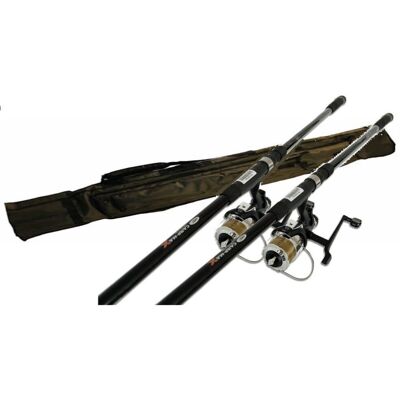NGT Fishing Set/Kit 2 x 12ft Carp Fishing Rods 2 & Freespool/Bait Runner Reel & Carp NGT Fishing Set/Kit 2 x 12ft Carp Fishing Rods 2 & Freespool/Bait Runner Reel & Carp