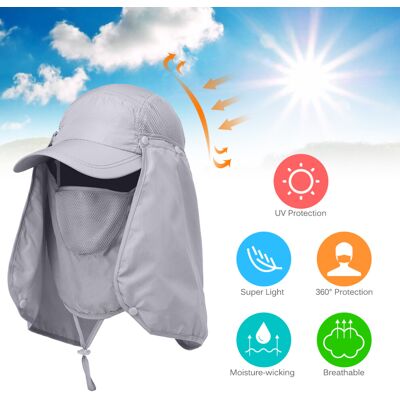 Unbranded Sun Protection Visor Hat with UV Guard Face & Neck Cover for Hiking & Fishing Unbranded Sun Protection Visor Hat with UV Guard Face & Neck Cover for Hiking & Fishing