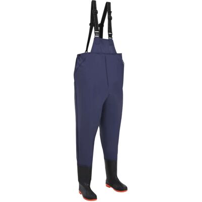 vidaXL Chest Waders with Boots PVC Coated Polyester Size 41 Blue vidaXL Chest Waders with Boots PVC Coated Polyester Size 41 Blue