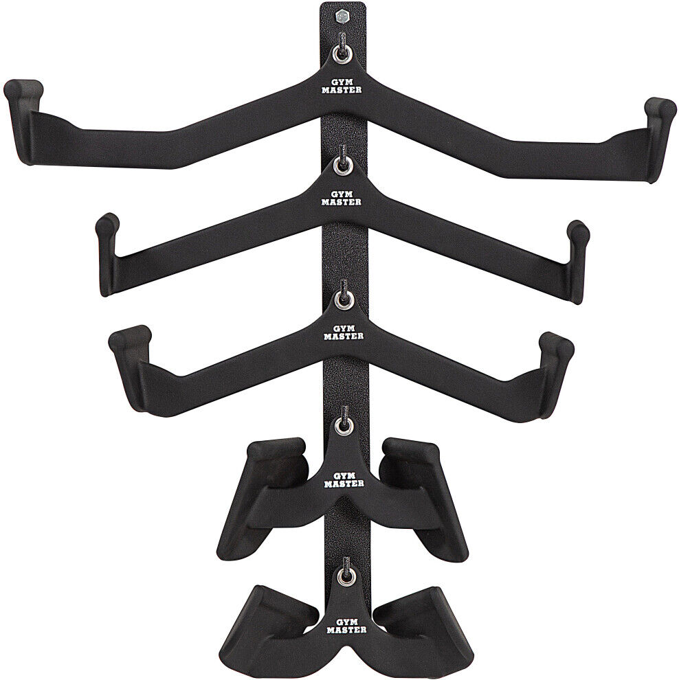 (Set of 5 + Wall Bracket) GYM MASTER Lat Pull Down Cable Machine Attachment Hand