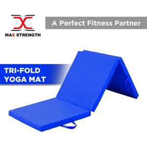 MaxStrength Blue Yoga Gymnastics Tri Folding Mat Gym Exercise Fitness Pilate Foam MaxStrength Blue Yoga Gymnastics Tri Folding Mat Gym Exercise Fitness Pilate Foam