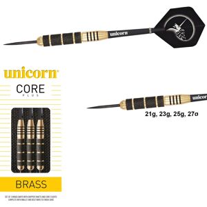 Unicorn Core Plus Brass Darts Set - Brass Steel, Black/Gold - Darts Unicorn Core Plus Brass Darts Set - Brass Steel, Black/Gold - Darts