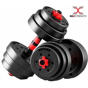 MaxStrength (15kg Set) Adjustable Dumbbell Barbell WeightLifting Set Bar Spinlock Vinyl Exer MaxStrength (15kg Set) Adjustable Dumbbell Barbell WeightLifting Set Bar Spinlock Vinyl Exer