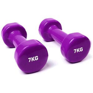 TnP Accessories Solid Vinyl Dumbbell Pair 7Kg Purple TnP Accessories Solid Vinyl Dumbbell Pair 7Kg Purple