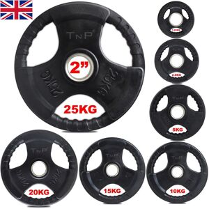 TnP Accessories Olympic 2 Inch Tri-Grip Rubber Encased Weight Plate 7.5Kg (x1 Weight Plate) TnP Accessories Olympic 2 Inch Tri-Grip Rubber Encased Weight Plate 7.5Kg (x1 Weight Plate)