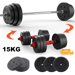 Unbranded Home Gym Training Weight Lifting Plates 15kg Vinyl Weight Plates Set Unbranded Home Gym Training Weight Lifting Plates 15kg Vinyl Weight Plates Set