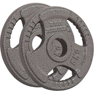 (2 x 5 kg) GYM MASTER Pair Olympic Weight Plates 2" Cast Iron 3 Grip Rim 1.25-20 (2 x 5 kg) GYM MASTER Pair Olympic Weight Plates 2" Cast Iron 3 Grip Rim 1.25-20