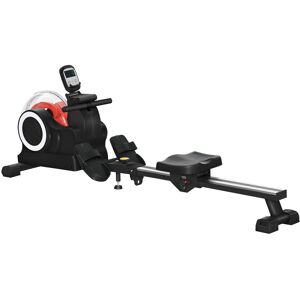 SPORTNOW Foldable Water Rowing Machine with Wheels and LCD Monitor, Black SPORTNOW Foldable Water Rowing Machine with Wheels and LCD Monitor, Black