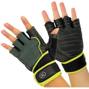 (S, Black/Neon Green) Fitness Mad Mens Leather Weightlifting Gloves (S, Black/Neon Green) Fitness Mad Mens Leather Weightlifting Gloves