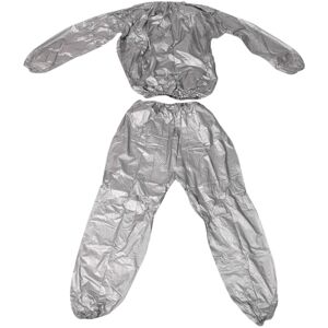Unbranded Heavy Duty Fitness Weight Loss Sweat Sauna Suit Silver L Unbranded Heavy Duty Fitness Weight Loss Sweat Sauna Suit Silver L