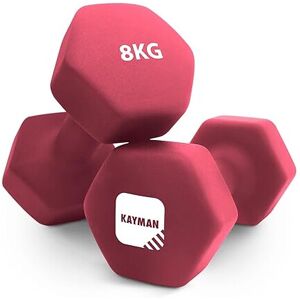KAYMAN Neoprene 8kg Dumbbells with Anti-Slip Grip,Hex Edges KAYMAN Neoprene 8kg Dumbbells with Anti-Slip Grip,Hex Edges