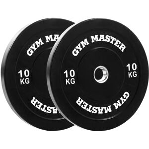 (2 x 10kg (20kg)) GYM MASTER Black Olympic Rubber Bumper Plates (2 x 10kg (20kg)) GYM MASTER Black Olympic Rubber Bumper Plates