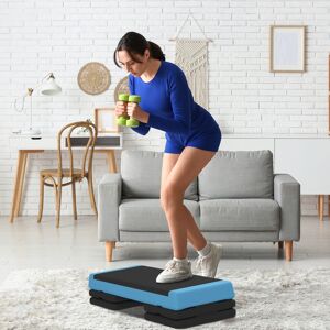 SPORTNOW Aerobic Step, 10.5/15.5/20.5cm Exercise Stepper for Home, Blue SPORTNOW Aerobic Step, 10.5/15.5/20.5cm Exercise Stepper for Home, Blue