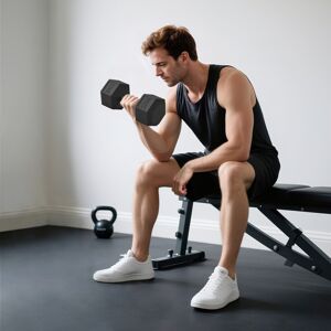 HOMCOM 20KG Single Rubber Hex Dumbbell Portable Hand Weights Dumbbell Home Gym HOMCOM 20KG Single Rubber Hex Dumbbell Portable Hand Weights Dumbbell Home Gym