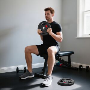 SPORTNOW 2 x 15kg Olympic Weight Plates, Weight Plate Discs with Tri-Grips SPORTNOW 2 x 15kg Olympic Weight Plates, Weight Plate Discs with Tri-Grips