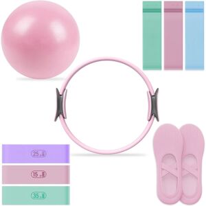 Unbranded (Pink) Pilates Essential Kit - Portable Fitness Equipment - with Toning Pilates Unbranded (Pink) Pilates Essential Kit - Portable Fitness Equipment - with Toning Pilates