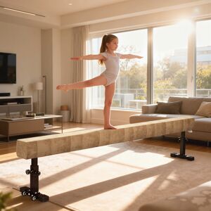 HOMCOM Adjustable Balance Beam Gymnastics Beam with Wheels for 6+ Years HOMCOM Adjustable Balance Beam Gymnastics Beam with Wheels for 6+ Years