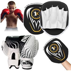ONEX (Blk/White Set) Focus Pad Boxing Set 6oz Punching Sparring Gloves ONEX (Blk/White Set) Focus Pad Boxing Set 6oz Punching Sparring Gloves