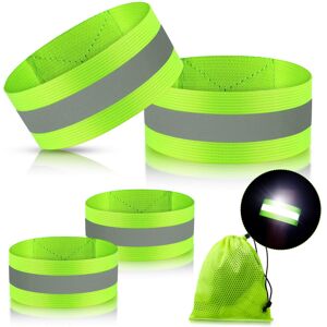 Skylety 4 Pieces Reflective Bands Strap Reflective Running Gear Wristbands Skylety 4 Pieces Reflective Bands Strap Reflective Running Gear Wristbands