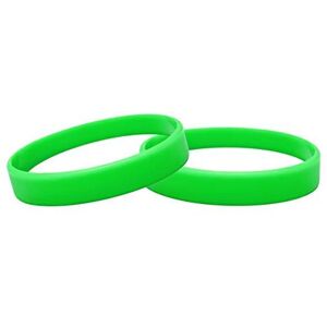 J&R Wristbands Silicone Wristbands Pack Of 10 Youth Sizes Choice Of Colours Green J&R Wristbands Silicone Wristbands Pack Of 10 Youth Sizes Choice Of Colours Green