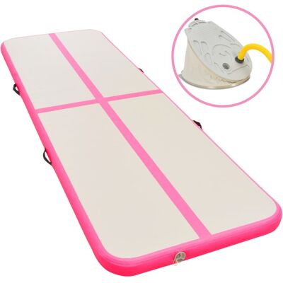 vidaXL Inflatable Gymnastics Mat with Pump - 800cm Pink Gym Carpet vidaXL Inflatable Gymnastics Mat with Pump - 800cm Pink Gym Carpet